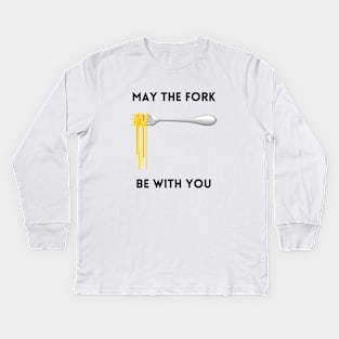 May The Fork Be With You - (16) Kids Long Sleeve T-Shirt